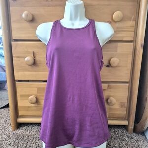 All In Motion Women's Ribbed Pink Racerback Tank Top Medium